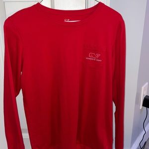 red glow in the dark vineyard vines shirt